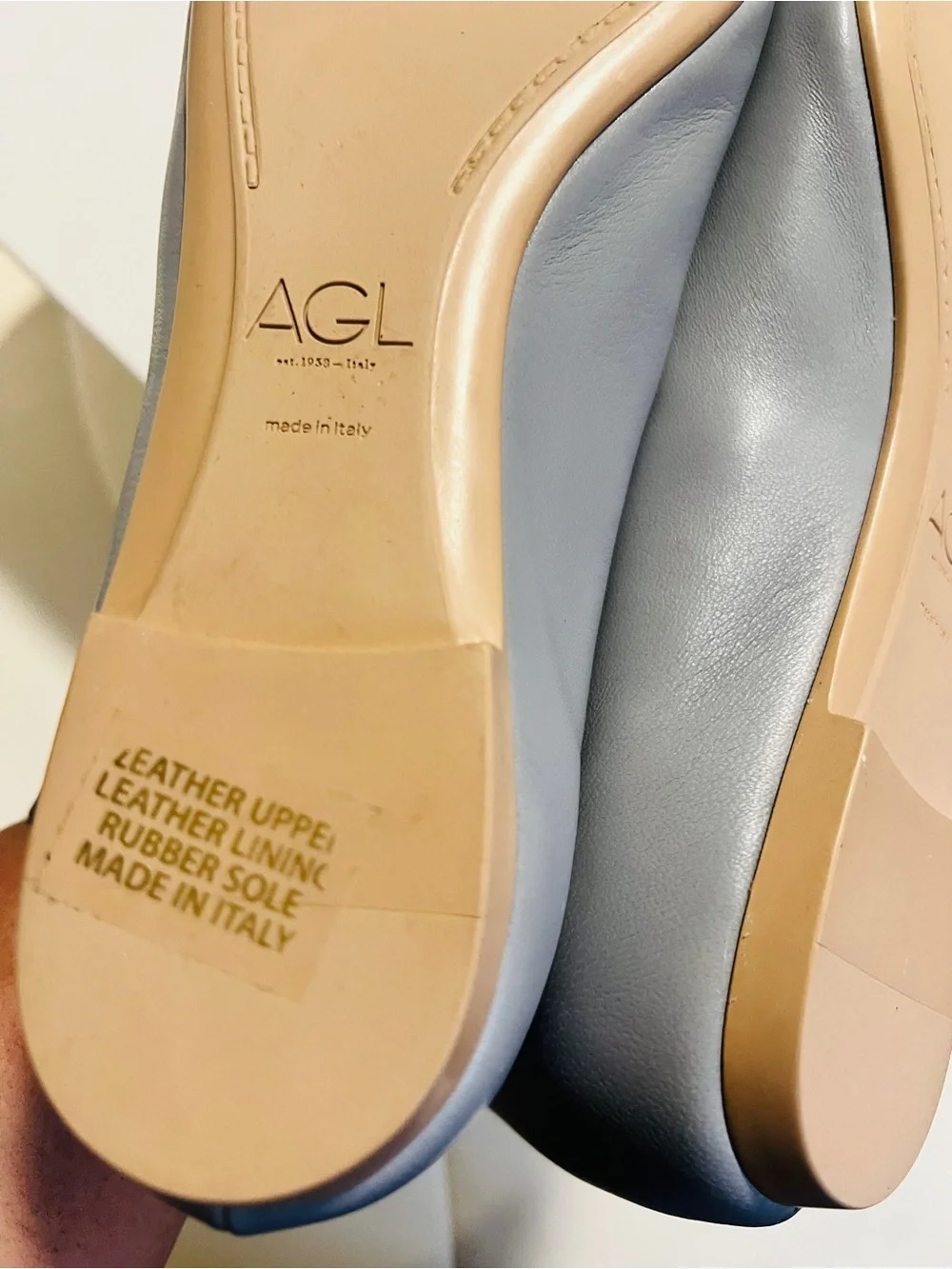 NIB AGL Mila Ballet Pointed Toe Flats with Snakeskin Accent - Size 36.5/6.5US